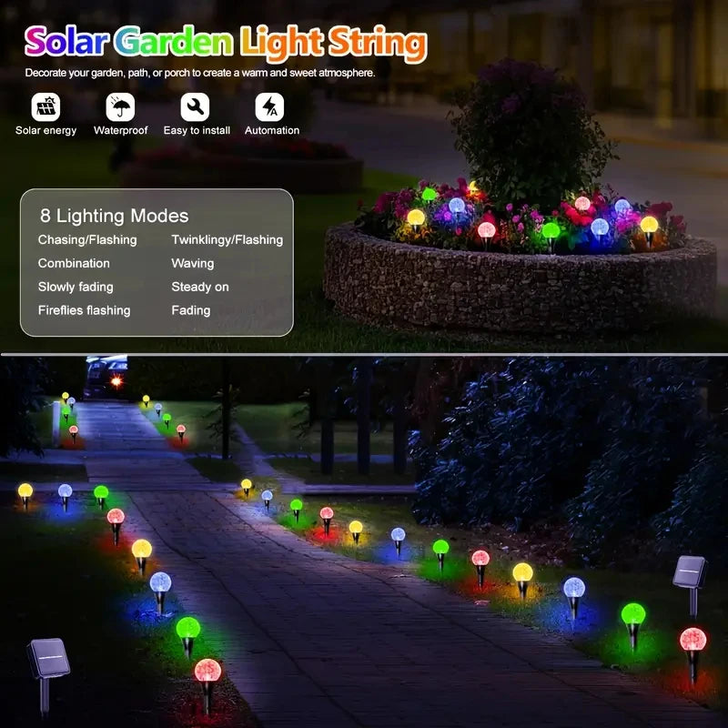 30 LED Solar Bubble Ball String Lights for Garden Patio Decor