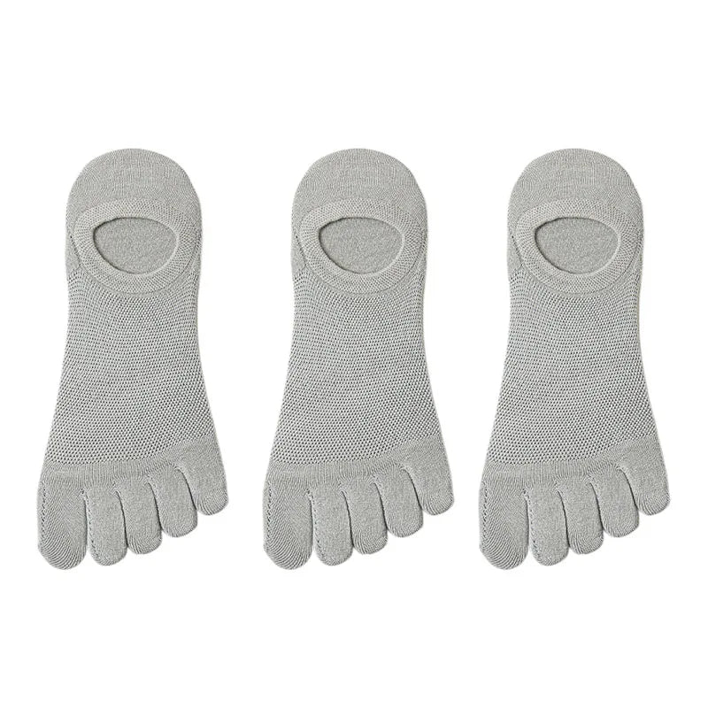 Men’s Toe Socks Breathable Anti Sweat Casual Finger Socks 3 Pairs