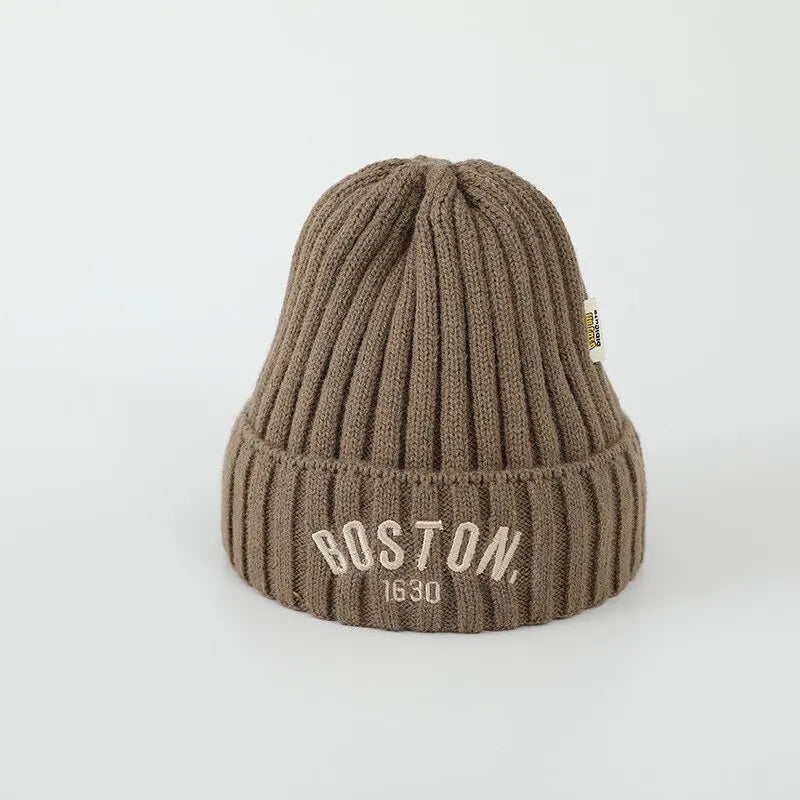 Boston Baby Beanie Hat Warm Knitted Winter Cap for Kids