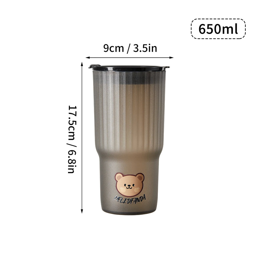 WORTHBUY Cute Bear Water Cup Leak Proof Portable Travel Tumbler