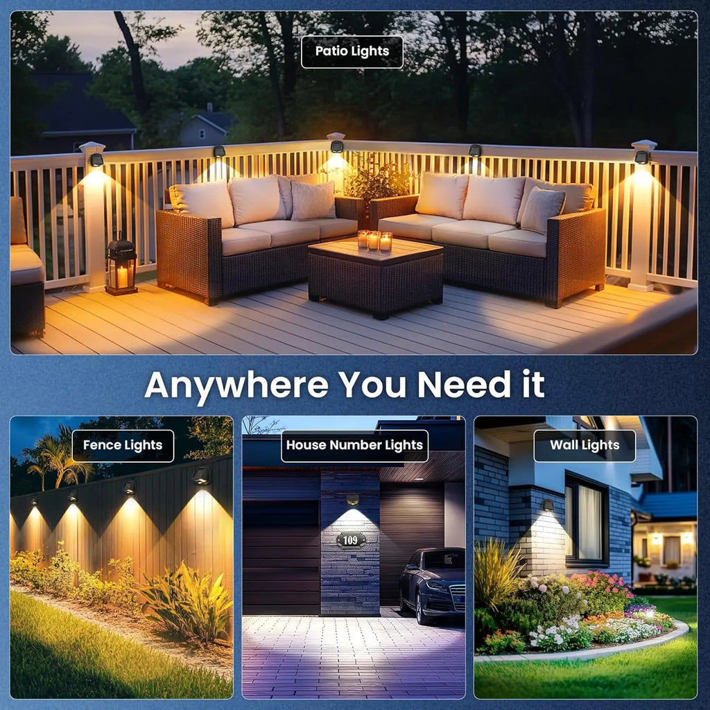 Dual Color Solar LED Wall Light for Fence & Outdoor Pathways