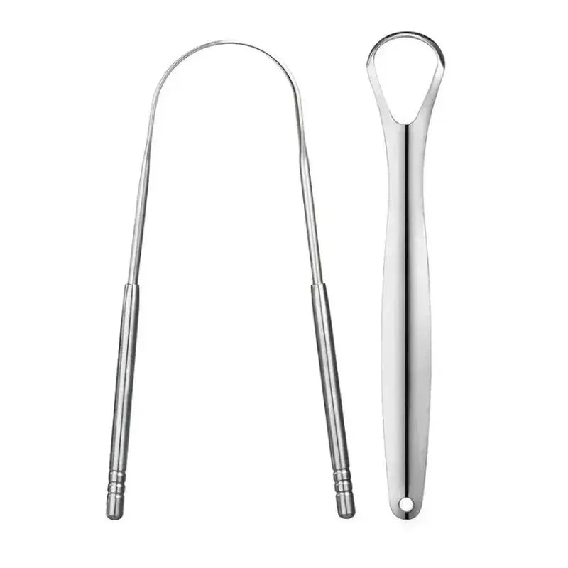 Reusable Stainless Steel Tongue Scraper Fresh Breath Oral Hygiene Tool