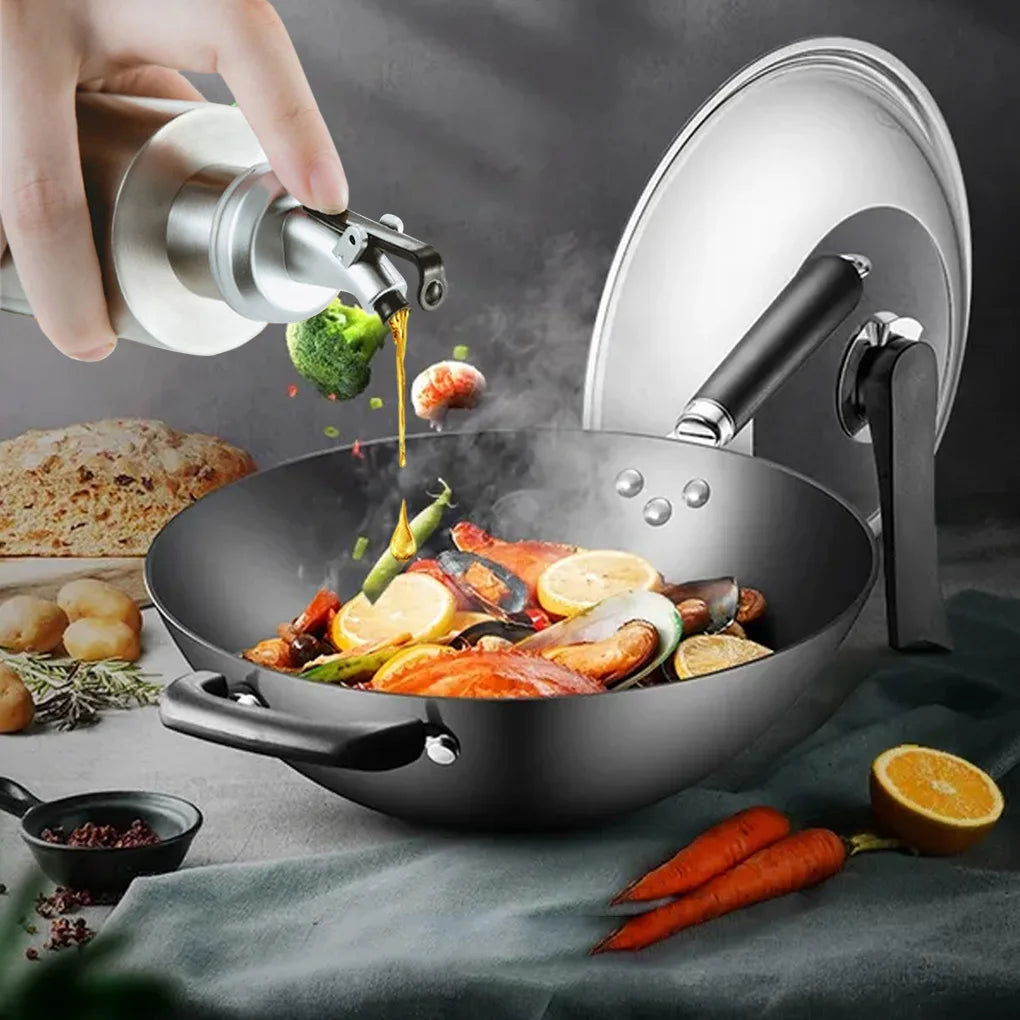 Portable Stainless Oil Bottle 190ml Kitchen Sauce & Vinegar Dispenser