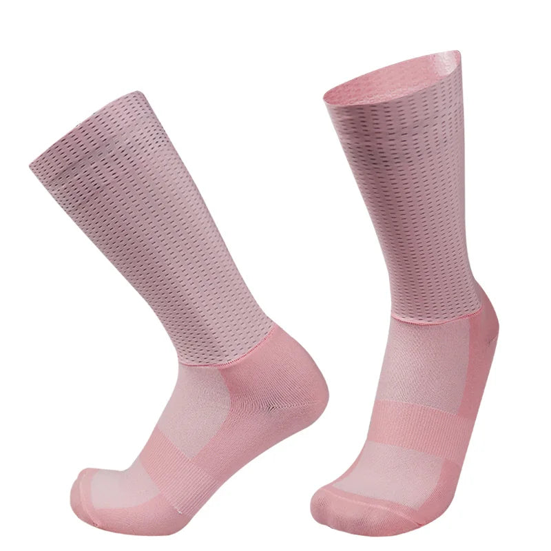 Pro Team Aero Cycling Socks Men Anti Slip Silicone Grip Bike