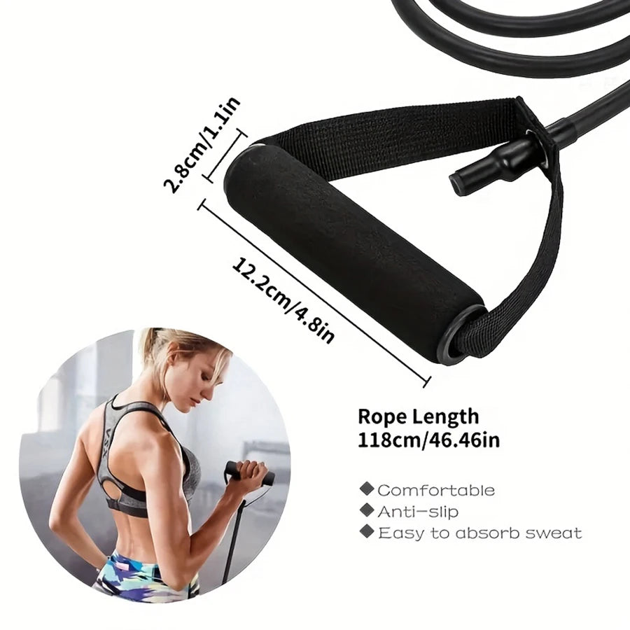 1pc 4-Level Resistance Bands with Handles for Home Workout Fitness