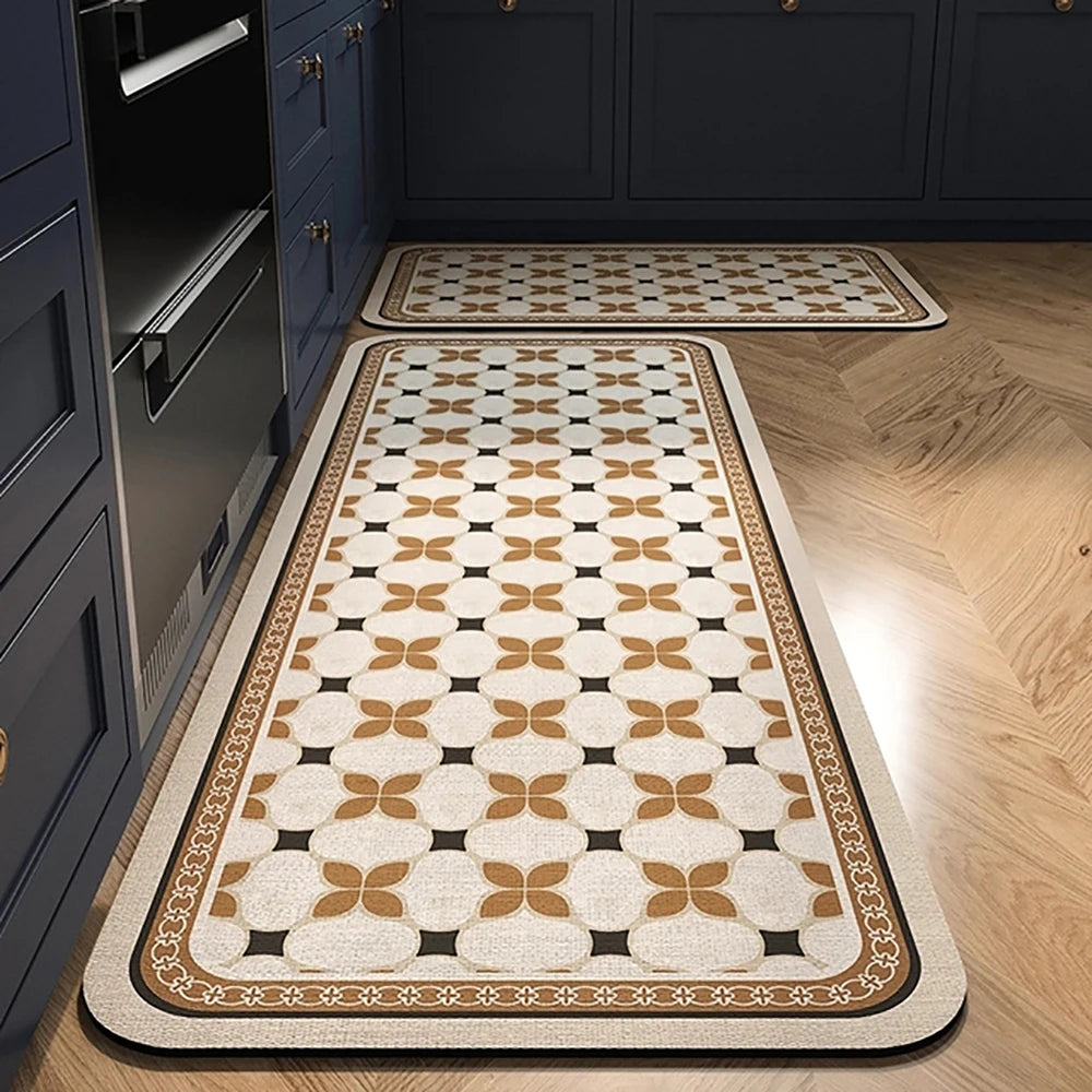 Kitchen Mat Absorbent Printed Rug Non-Slip Long Floor Carpet