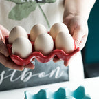 Ceramic Egg Holder 6 Grid Fridge Storage Tray