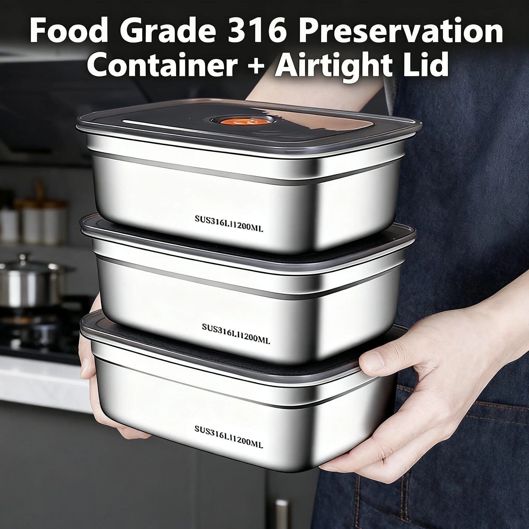 Stainless Steel Camping Lunch Box Leakproof Large Capacity Bento Box Main image