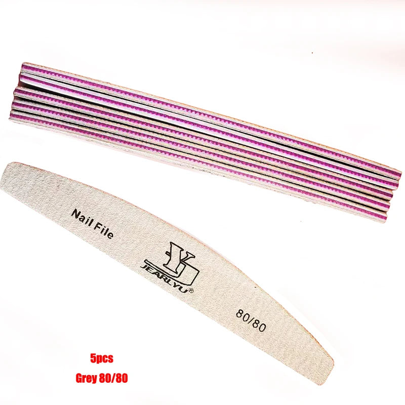 5Pcs Nail File Set Professional Grit Manicure Buffer Kit