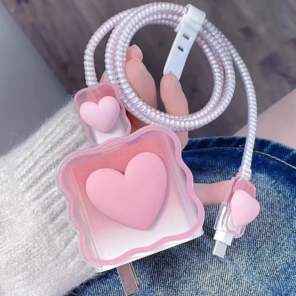 3D Love Heart Charger Protector for iPhone 18W/20W