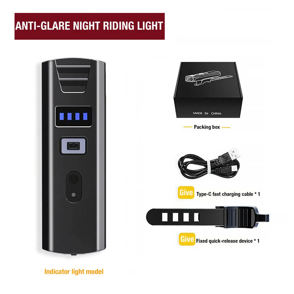Type-C Rechargeable Bike Light with Digital Display