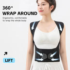 Black Posture Corrector Belt Adjustable Back Brace Shoulder Support