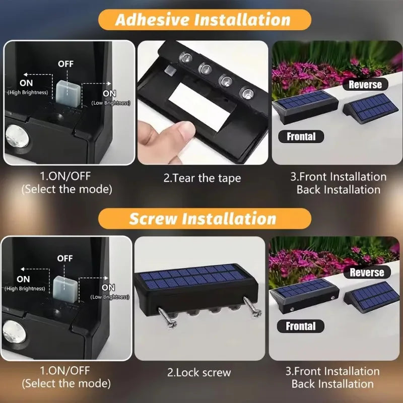 Outdoor Waterproof Solar Wall Lights for Garden & Courtyard Decor