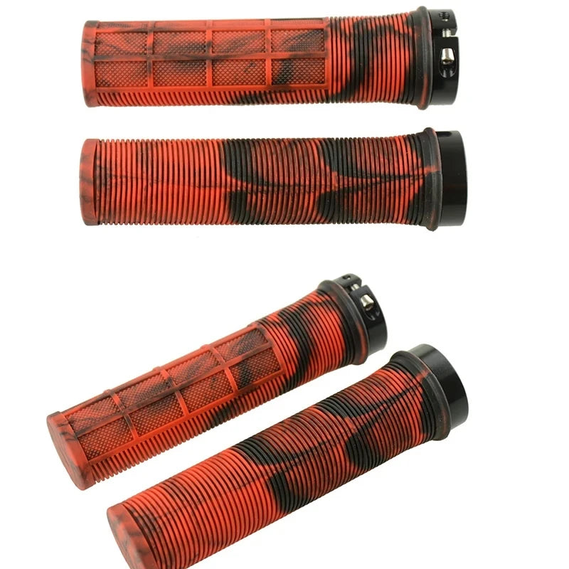 TPR MTB Bicycle Handlebar Grips Aluminum Lock-On Non-Slip Comfort Main image