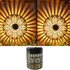 Color Changing Solar Peony Light Mandala Projection Garden Wall Lamp