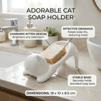 Cat Soap Box – Cute Cartoon Bathroom Drainage Soap Dish Holder Storage