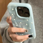 Polka Dot Solid Color Phone Case for iPhone 17 16 15 14 Pro Max Cover