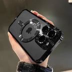 Magnetic Clear Plating Case for iPhone 11 12 13 14 15 16 17 Pro Max