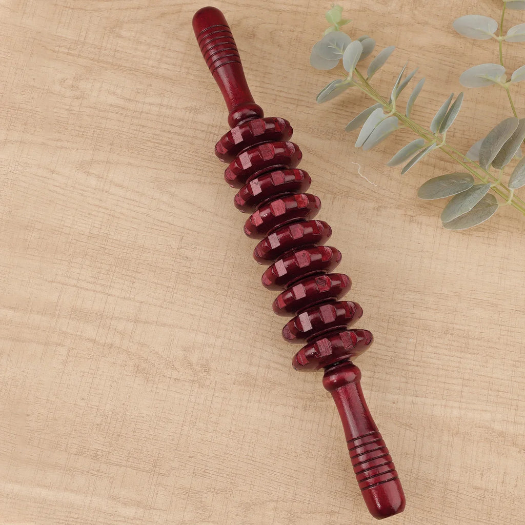 Wooden Therapy Massage Roller Stick for Muscle & Fascia Relief