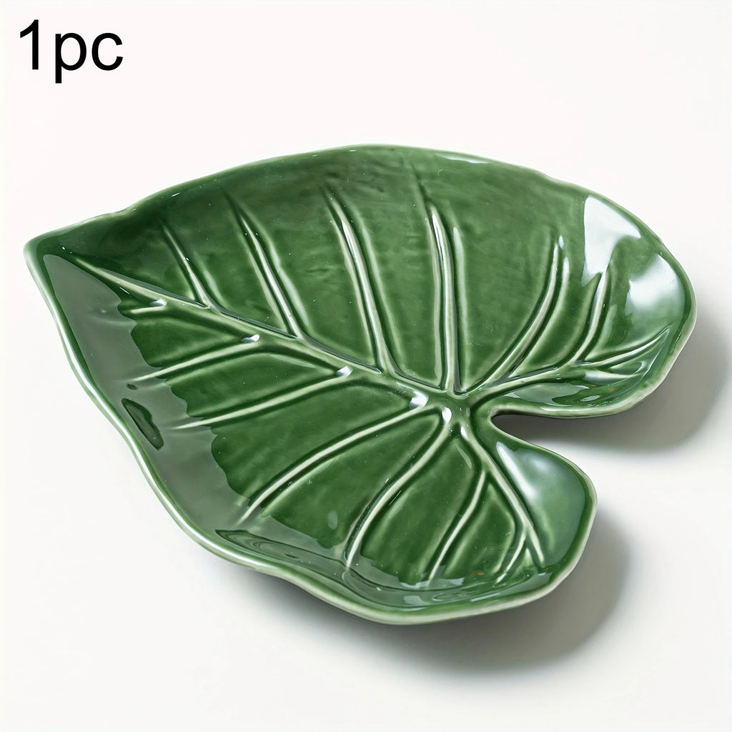 Ceramic Leaf Spoon Rest Kitchen Utensil Holder