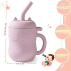 Baby Silicone Straw Cup Leakproof Snack Container