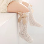 Baby Girl Knee High Lace Socks Soft Cotton Bow Socks 0-3Y