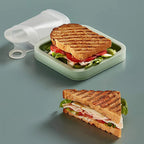 Portable Silicone Sandwich Lunch Box Bento Snack Container with Handle