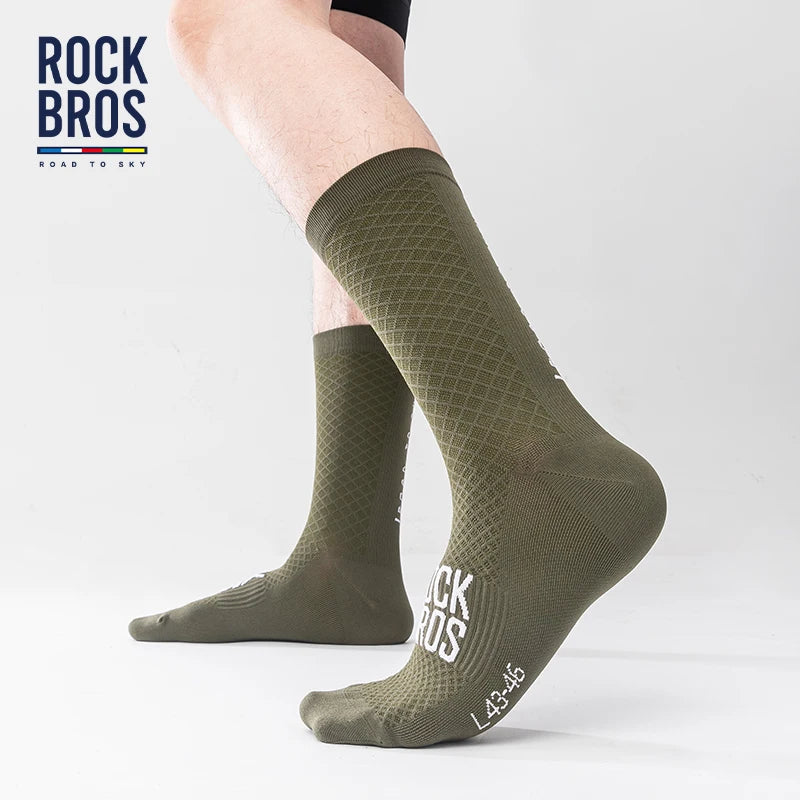 ROCKBROS Cycling Socks Breathable Shock-Absorbing Sports Socks 2 Pairs
