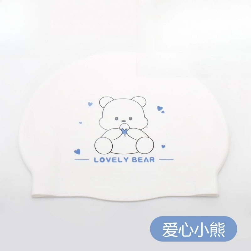 Cartoon Silicone Swimming Cap Waterproof Stretch Swim Hat
