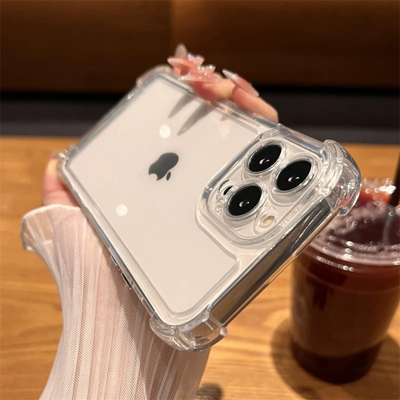 Luxury Clear Shockproof Case for iPhone 17 16 15 14 13 12 11 Pro Max