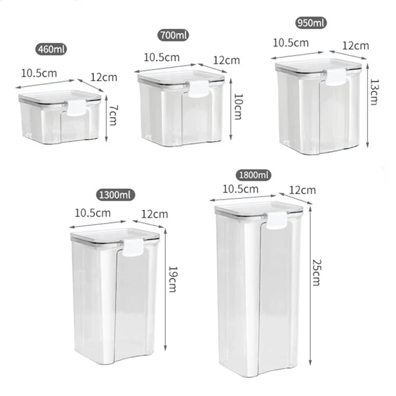 Large Airtight Grain Storage Container Set Kitchen Food Storage Jars