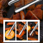 Stainless Steel Grill Tongs Kitchen Food Tweezers for BBQ, Steak & Salad