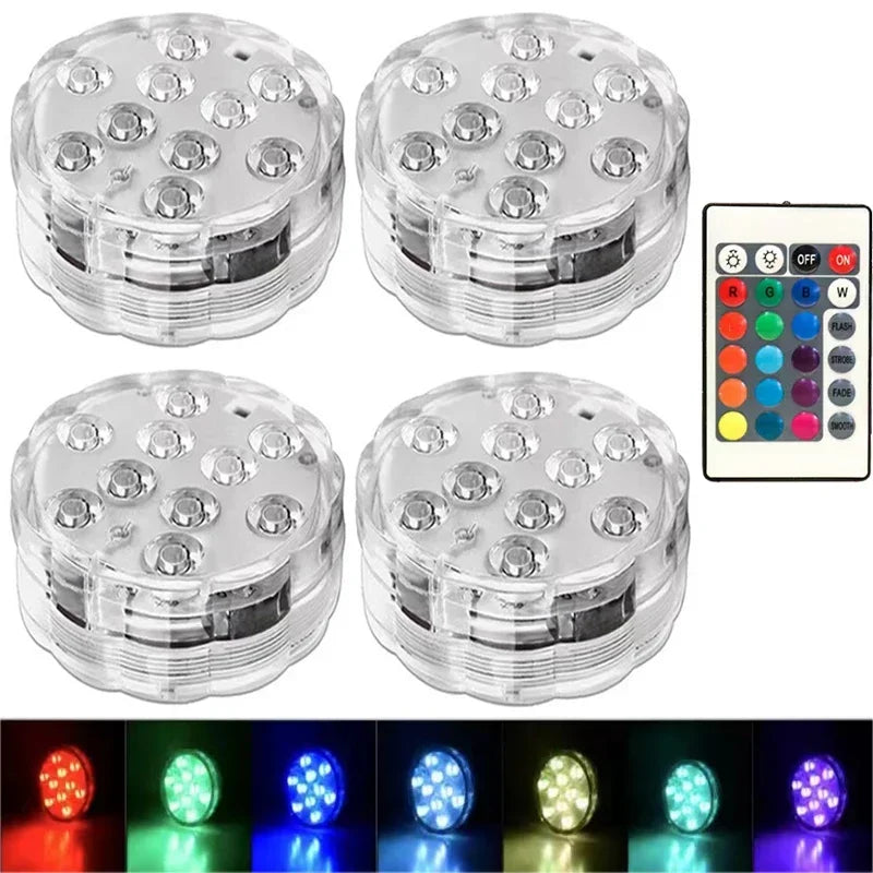 Submersible LED Pool Lights Waterproof RGB with Remote