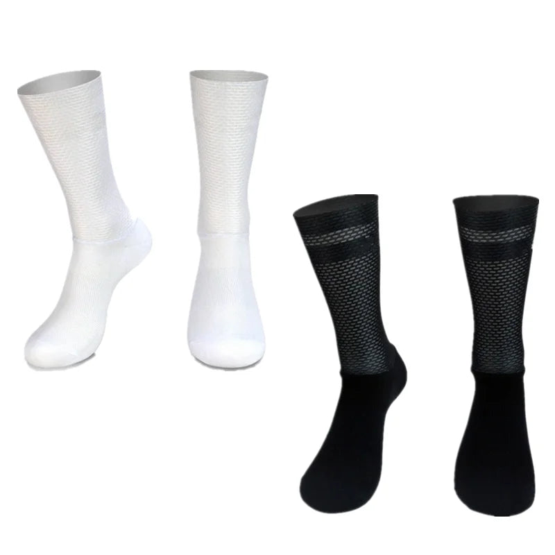 Pro Team Aero Cycling Socks Men Anti Slip Silicone Grip Bike