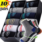 5/10 Pairs Men's Basketball Crew Socks Breathable Odor-Control