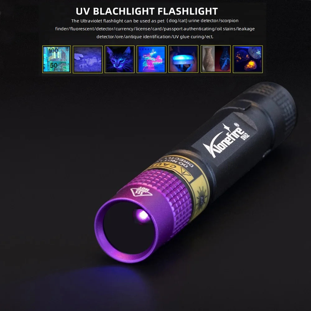 365nm UV LED Flashlight Mini Pen Black Light Torch