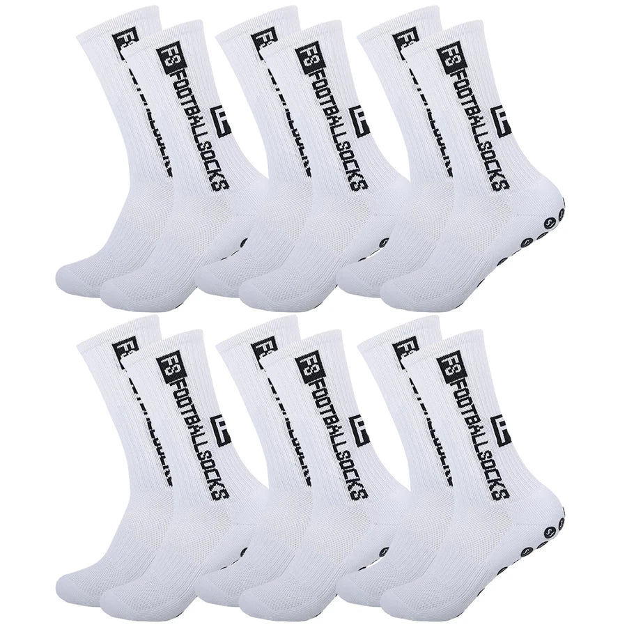 6 Pairs Non Slip Grip Socks Men Women Multi-Sport Anti-Slip