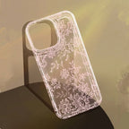 Elegant White Lace Phone Case for iPhone 17 16 15 14 13 Pro Max