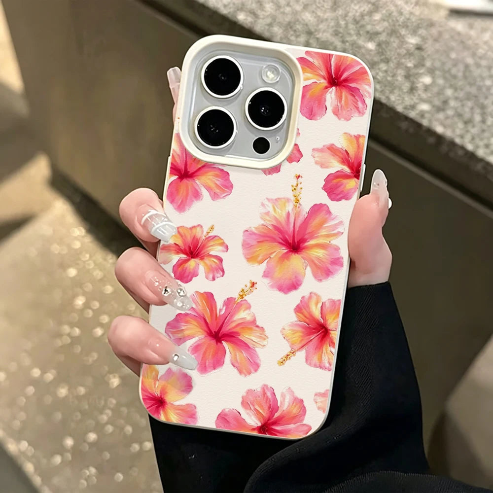 Bright Colorful Flower Case for iPhone 17 16 15 14 13 12 Pro Max Cover