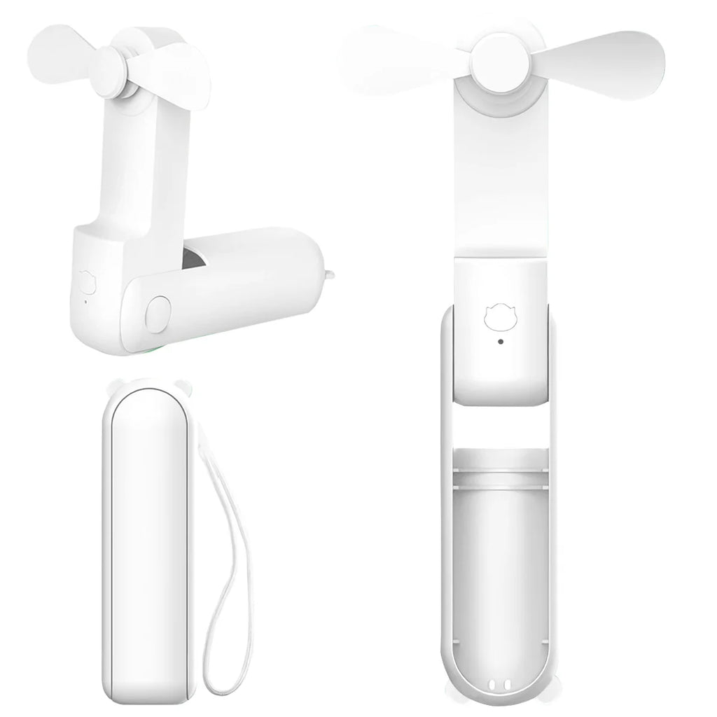 Cute Mini Handheld Fan USB Rechargeable Folding Fan