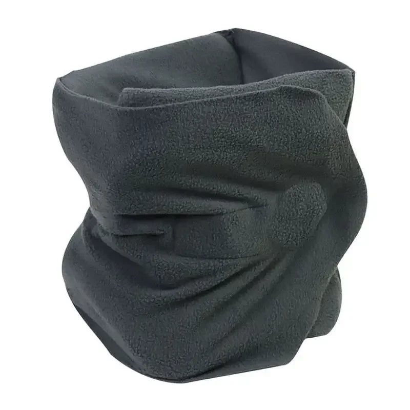 Dark gray fleece neck gaiter on a white background