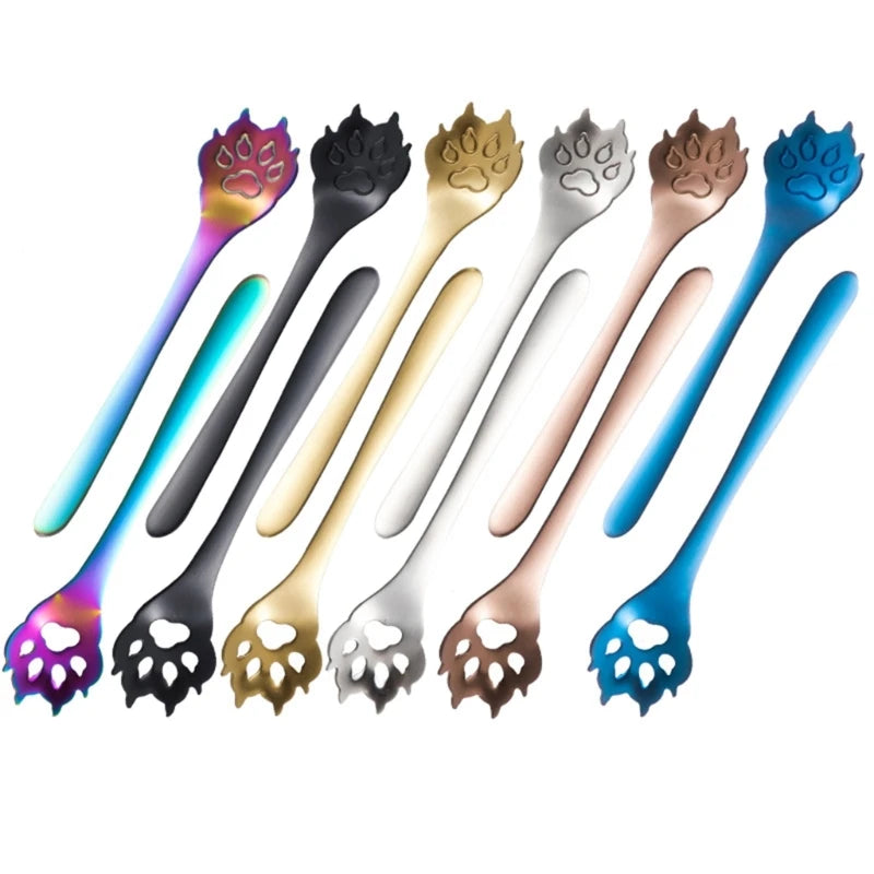 Cat Paw Teaspoon 304 Stainless Steel – Cute Coffee & Ice Cream Spoon Gift