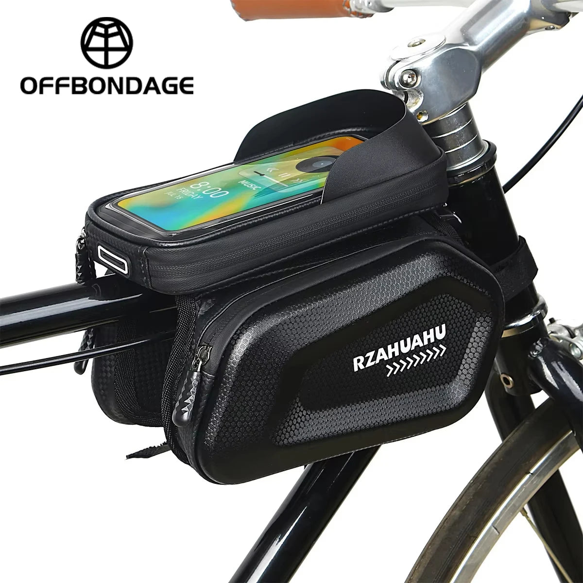 Waterproof Bike Phone Holder Top Tube Bag MTB Road Reflective Main image