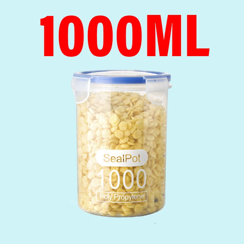 Large Airtight Grain Storage Container Plastic Kitchen Food Storage Jar