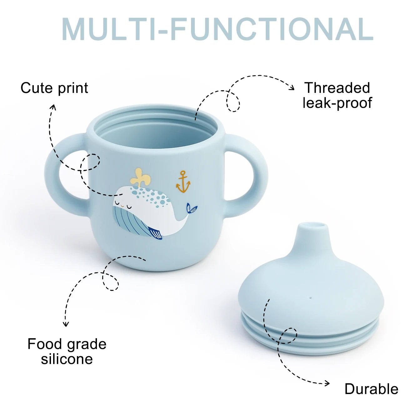 Cartoon Silicone Baby Feeding Cup Leakproof Training Cup