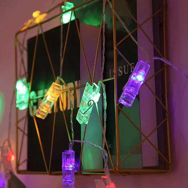 Photo Clip Fairy String Lights Warm LED Garland Lights