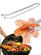 BBQ Sausage Tongs UK Stainless Steel Grill Cooking Tongs