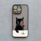 Funny Cat Phone Case for iPhone 11 12 13 14 15 16 17 Pro Max