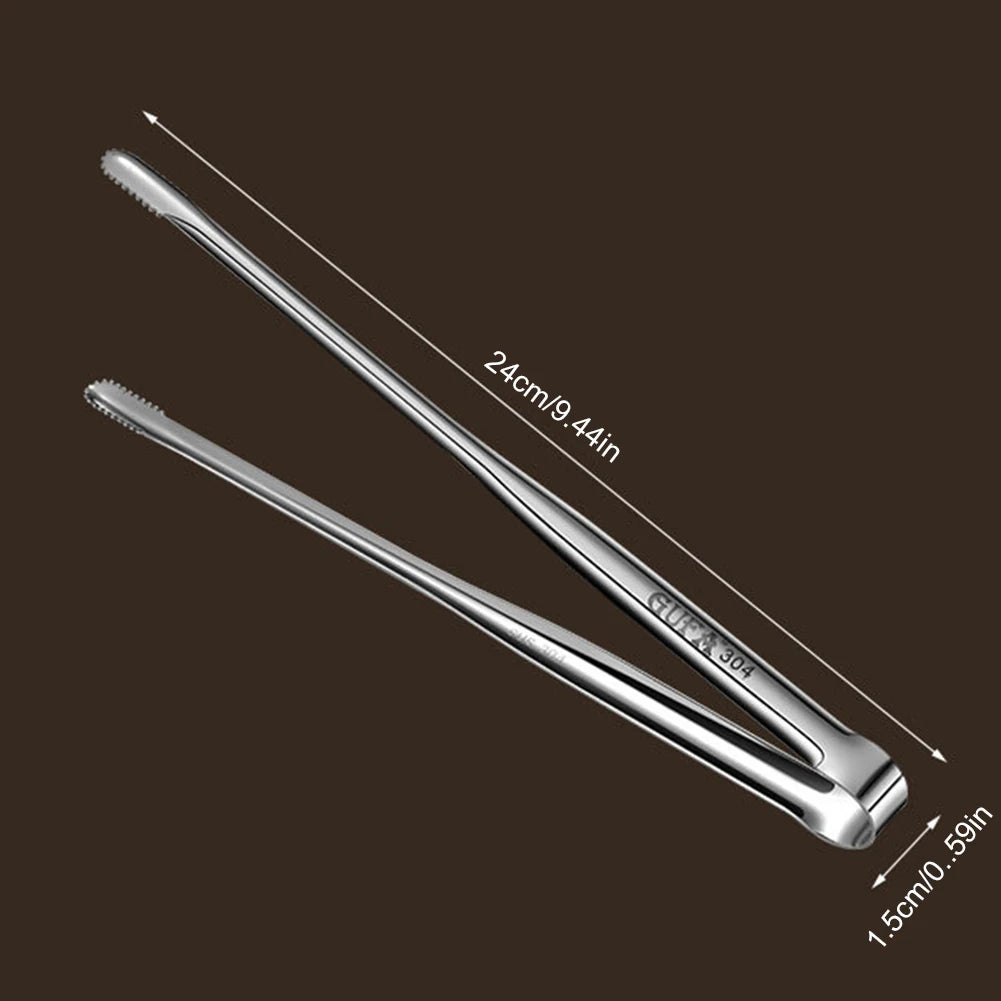 Stainless Steel Grill Tongs Kitchen Food Tweezers for BBQ, Steak & Salad