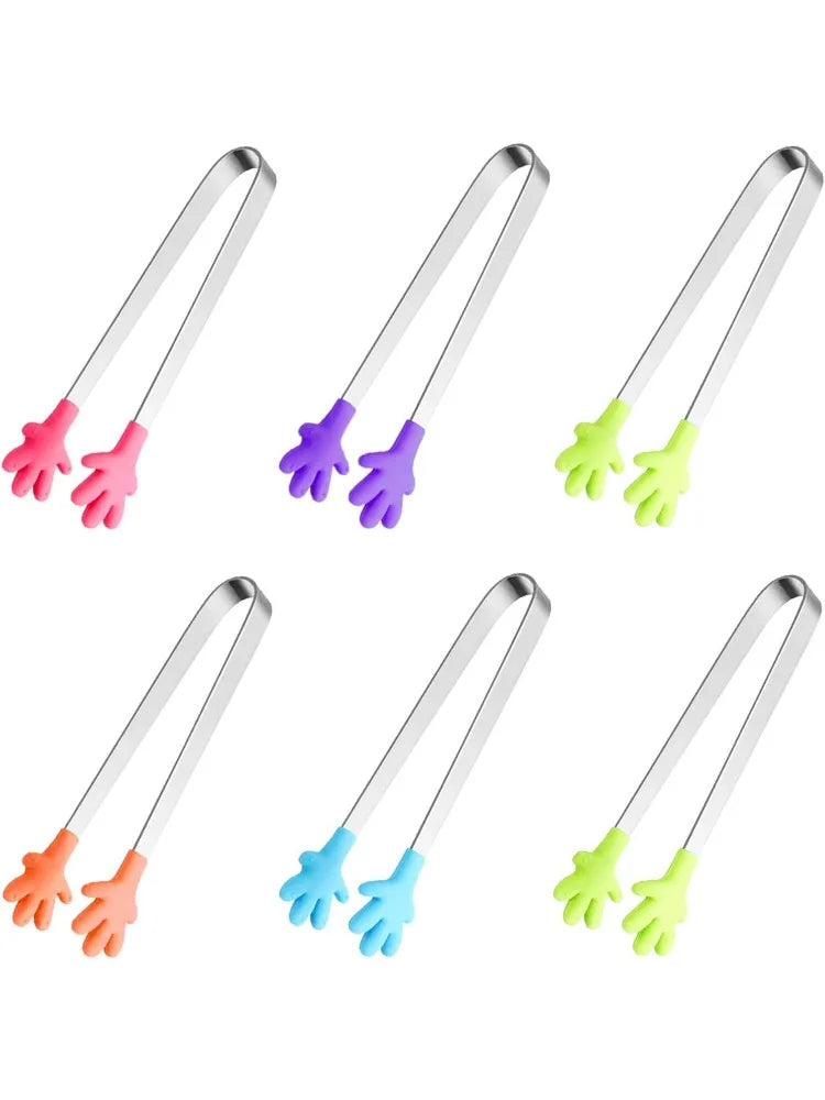 Mini Silicone Tongs UK Kids Food Serving Tongs Set